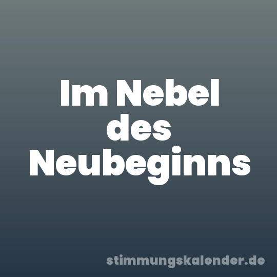 Im Nebel des Neubeginns
