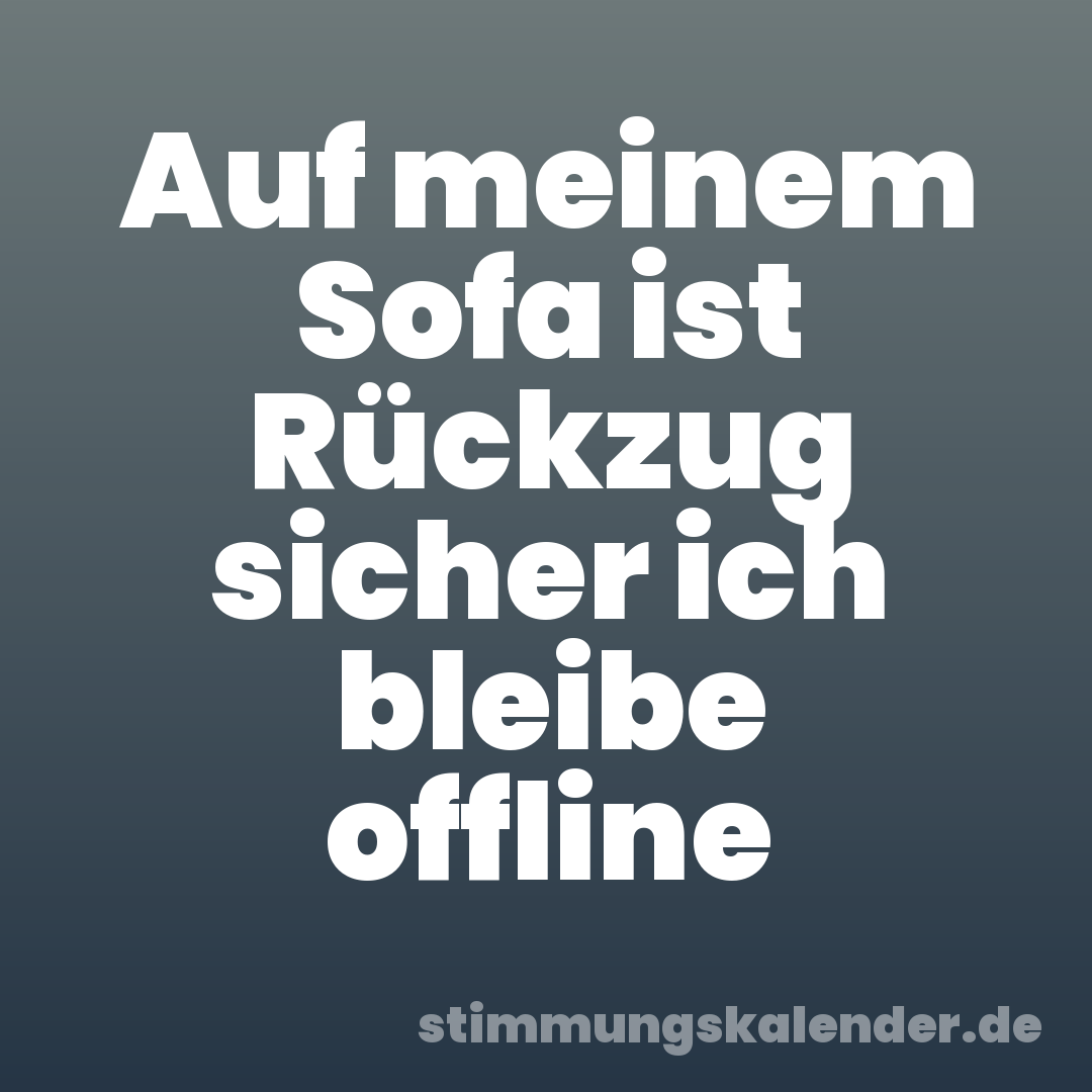 Auf meinem Sofa ist Rückzug sicher ich bleibe offline