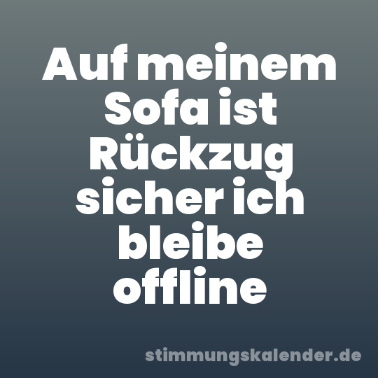 Auf meinem Sofa ist Rückzug sicher ich bleibe offline