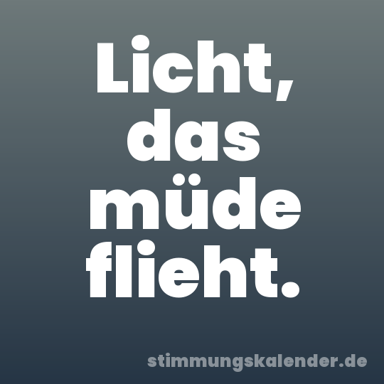 Licht, das müde flieht.