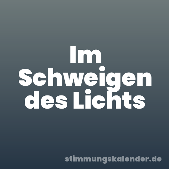 Im Schweigen des Lichts