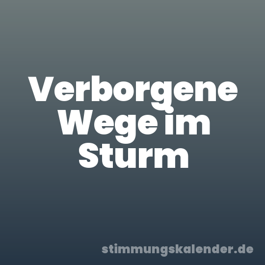 Verborgene Wege im Sturm