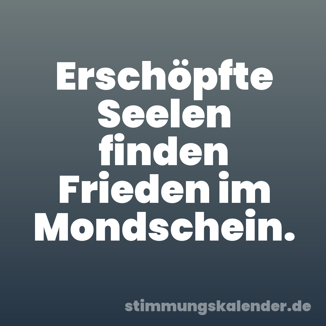 Erschöpfte Seelen finden Frieden im Mondschein.