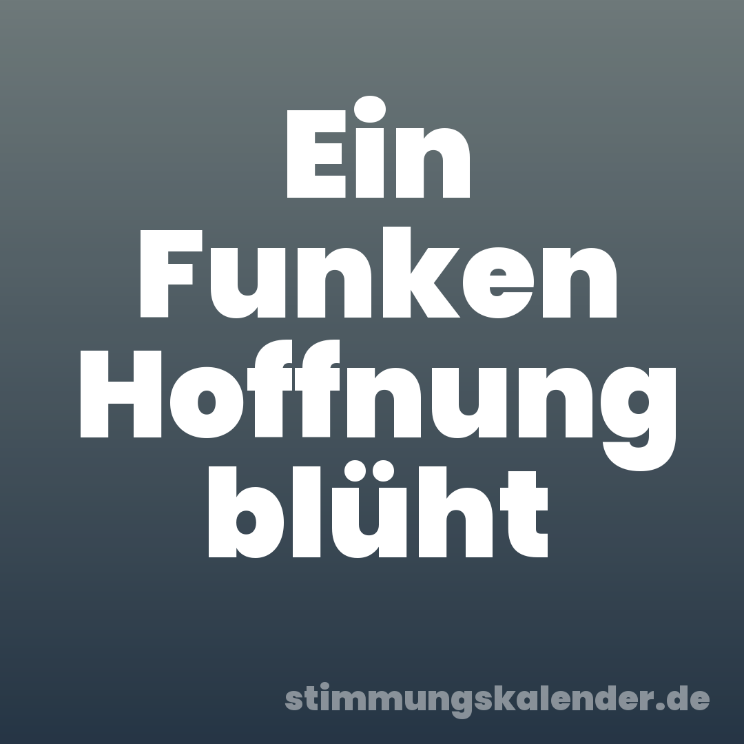 Ein Funken Hoffnung blüht