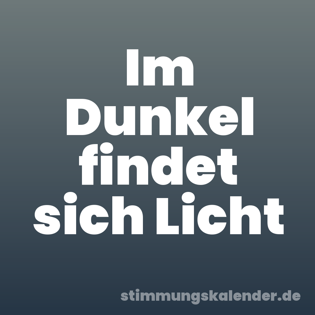 Im Dunkel findet sich Licht