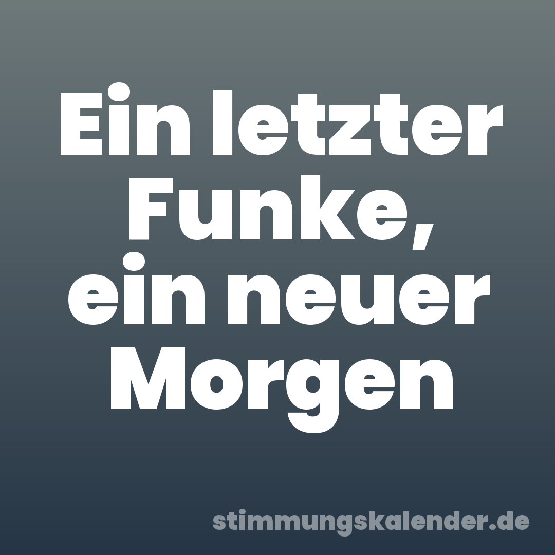 Ein letzter Funke, ein neuer Morgen