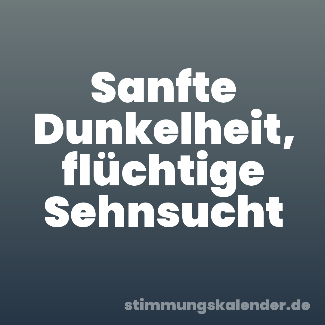 Sanfte Dunkelheit, flüchtige Sehnsucht