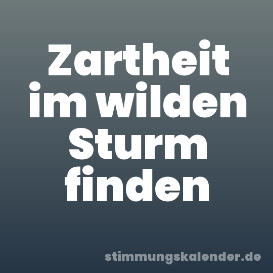 Zartheit im wilden Sturm finden
