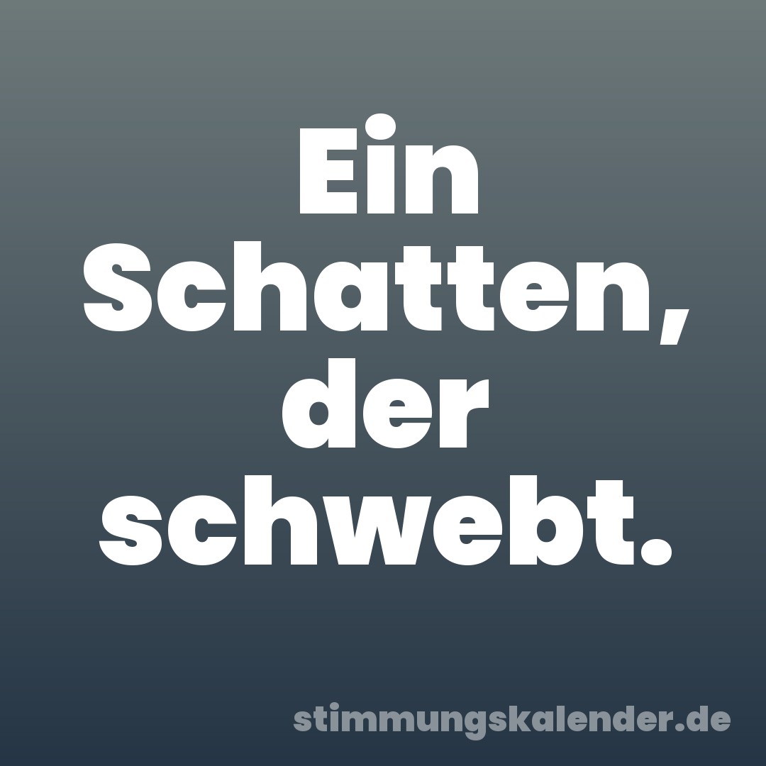 Ein Schatten, der schwebt.