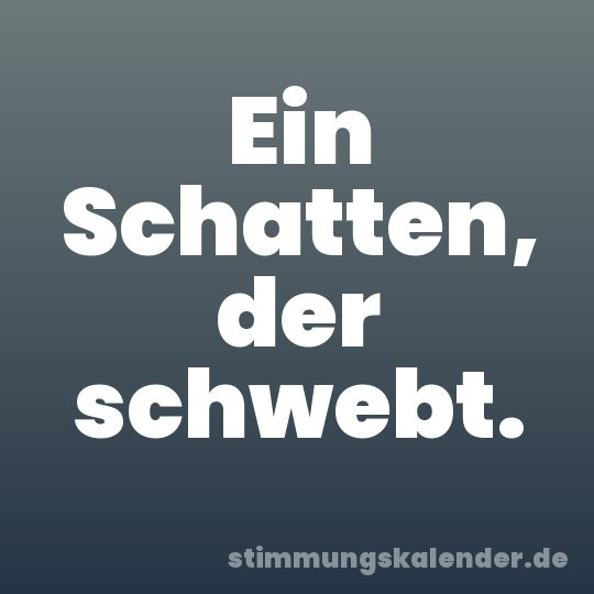 Ein Schatten, der schwebt.