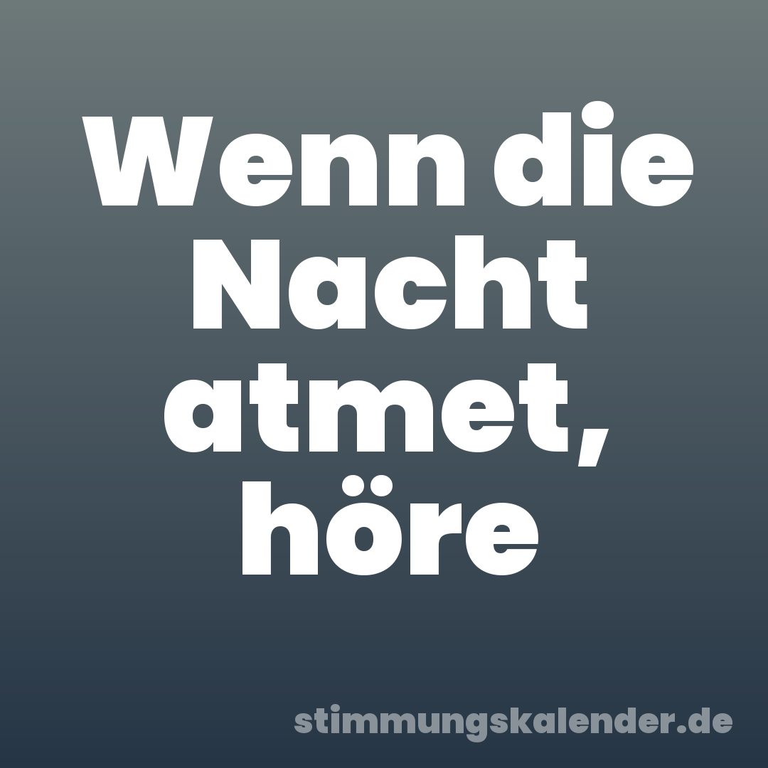 Wenn die Nacht atmet, höre