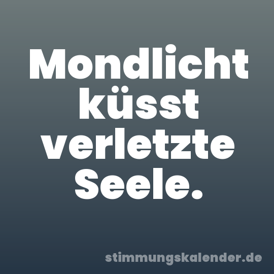 Mondlicht küsst verletzte Seele.