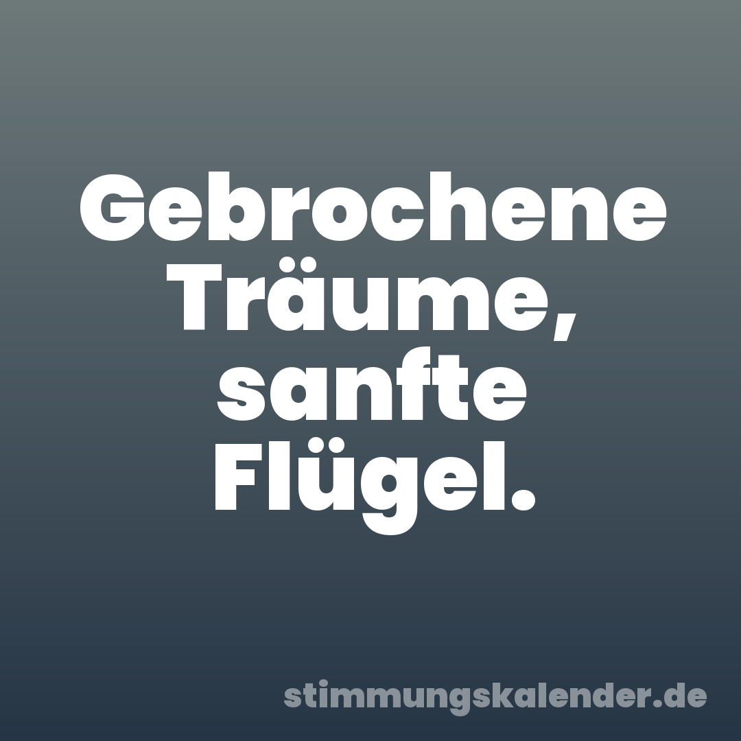 Gebrochene Träume, sanfte Flügel.