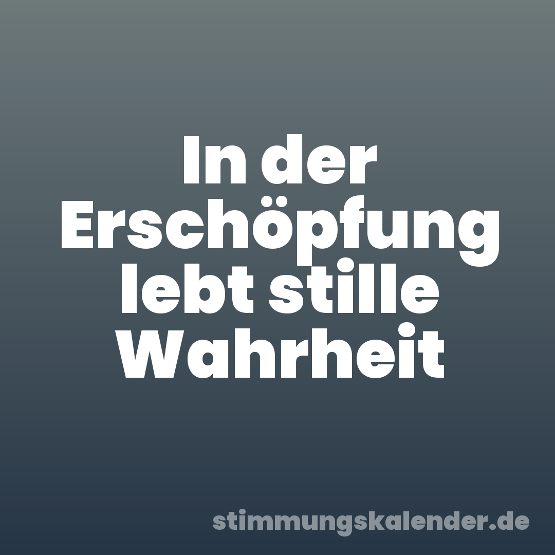 In der Erschöpfung lebt stille Wahrheit