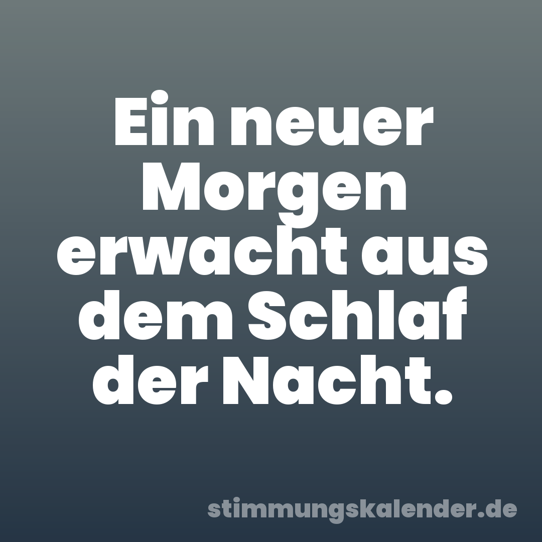 Ein neuer Morgen erwacht aus dem Schlaf der Nacht.