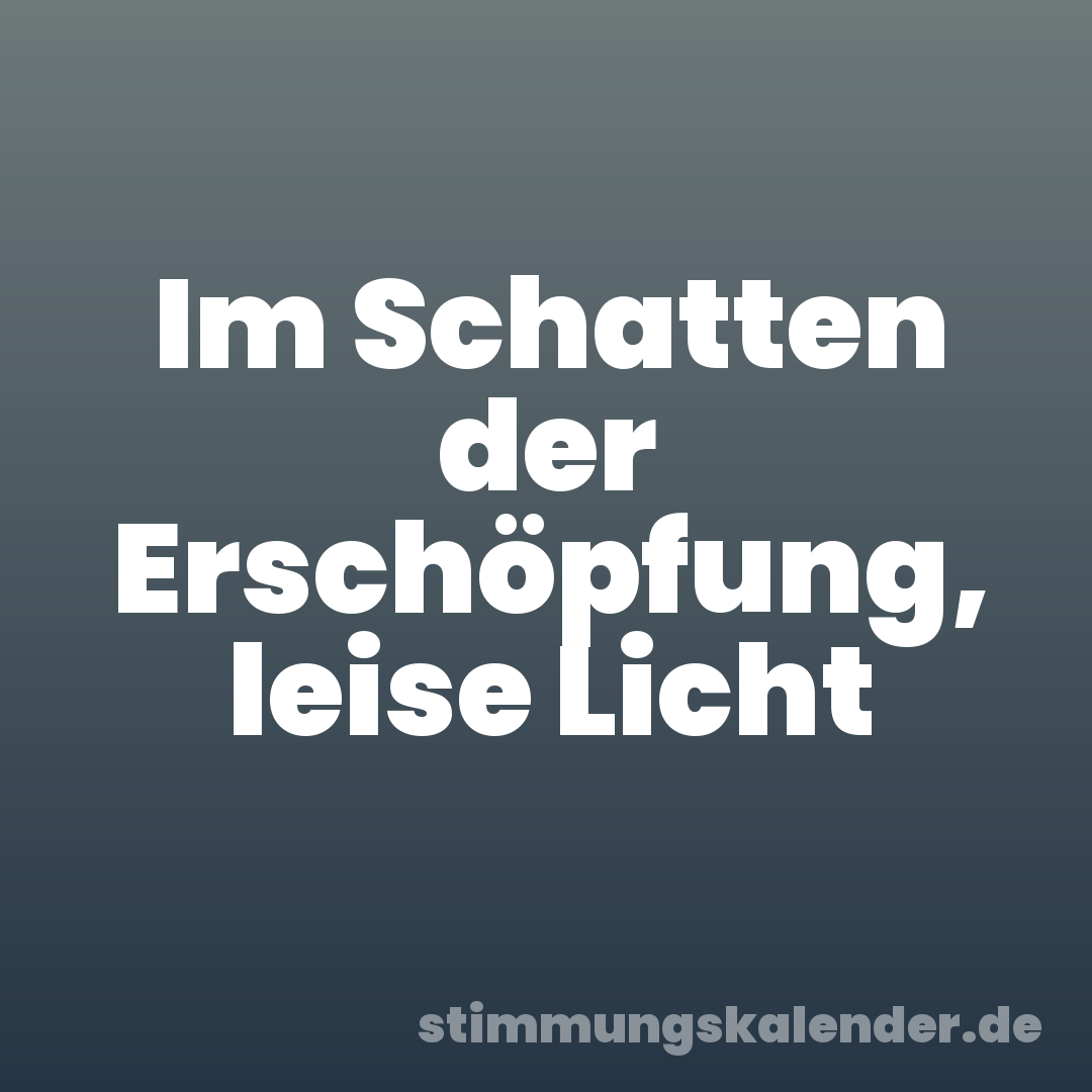 Im Schatten der Erschöpfung, leise Licht