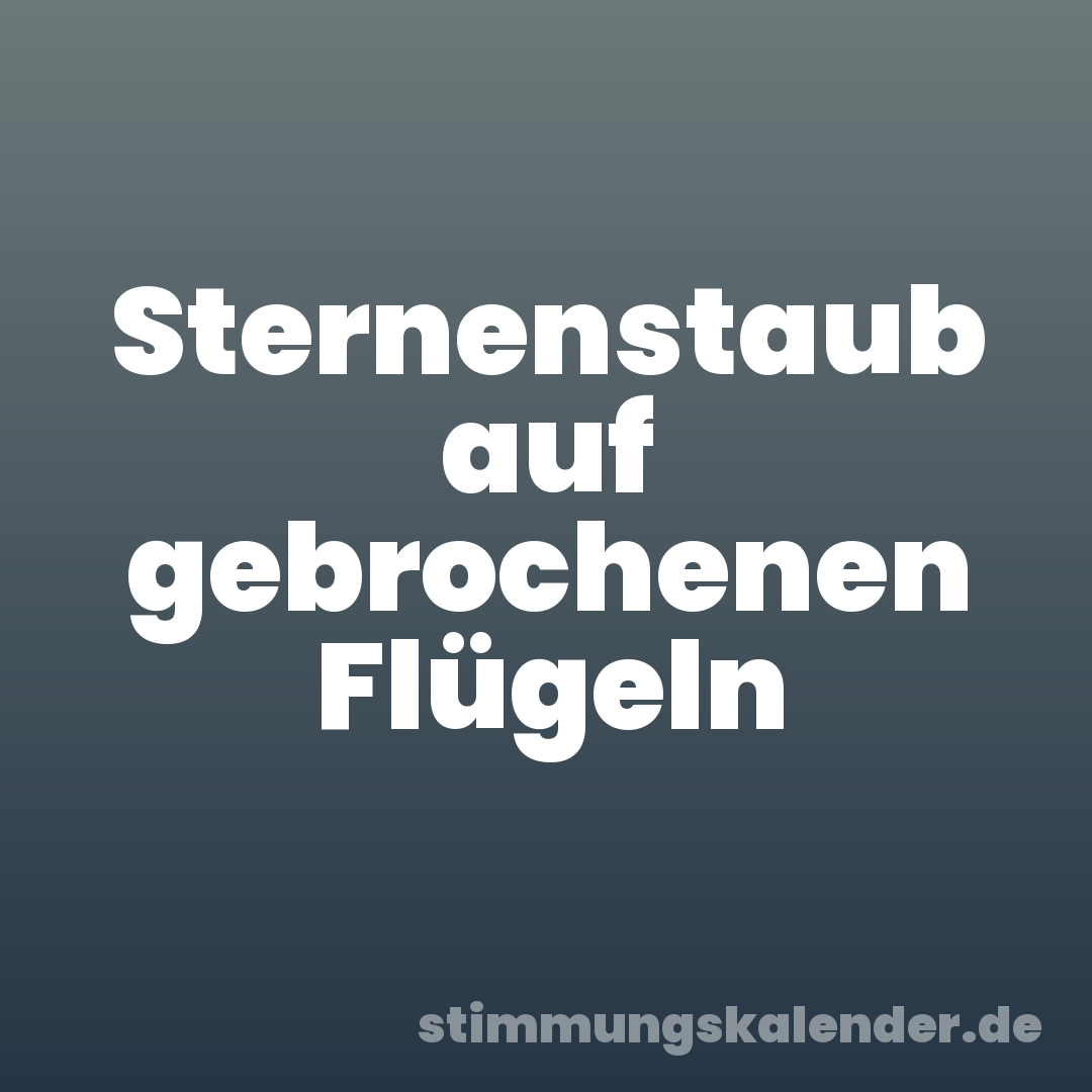 Sternenstaub auf gebrochenen Flügeln