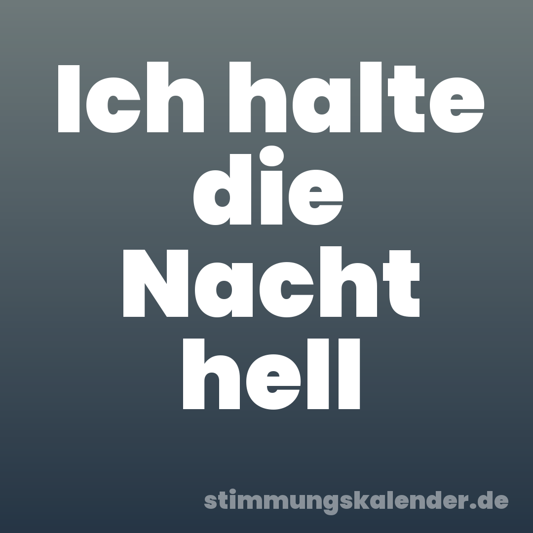 Ich halte die Nacht hell