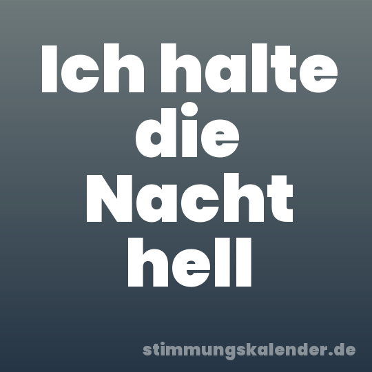 Ich halte die Nacht hell
