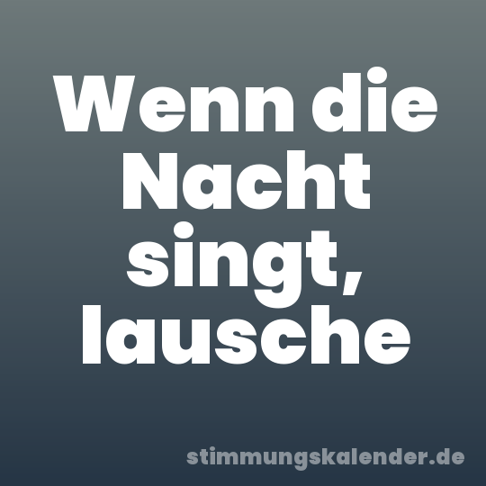 Wenn die Nacht singt, lausche