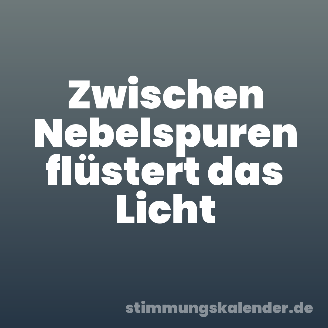Zwischen Nebelspuren flüstert das Licht