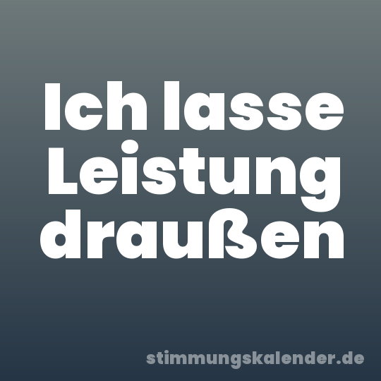Ich lasse Leistung draußen