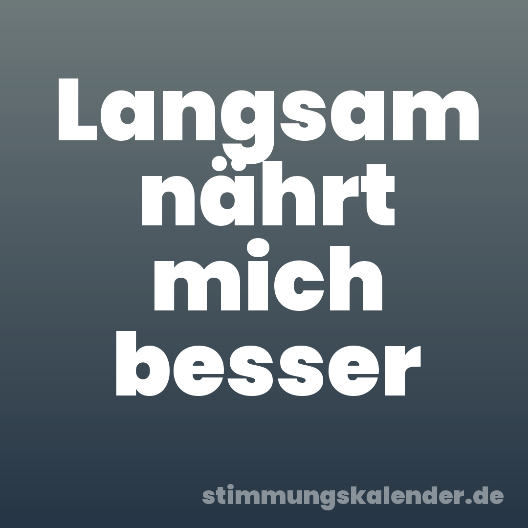Langsam nährt mich besser