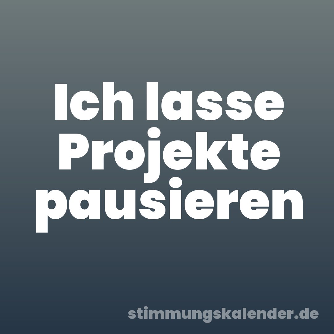 Ich lasse Projekte pausieren