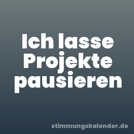 Ich lasse Projekte pausieren