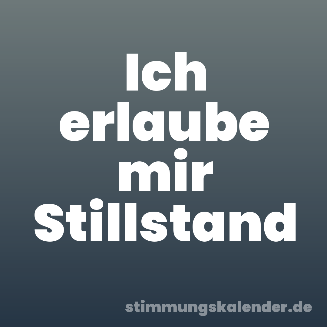 Ich erlaube mir Stillstand