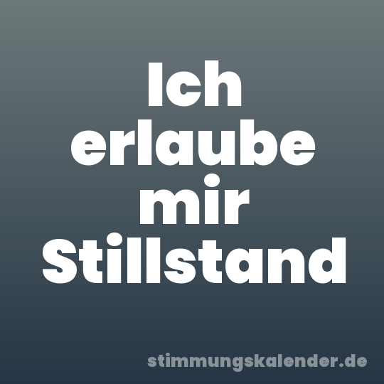 Ich erlaube mir Stillstand