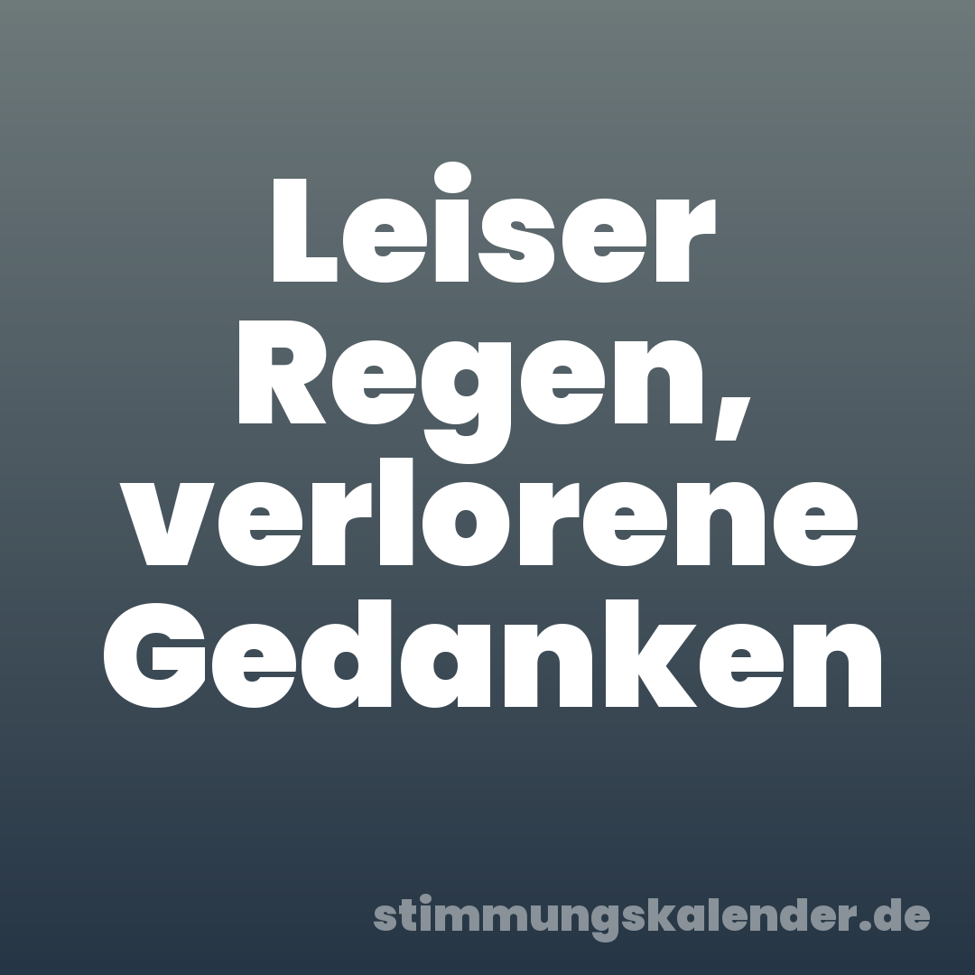 Leiser Regen, verlorene Gedanken