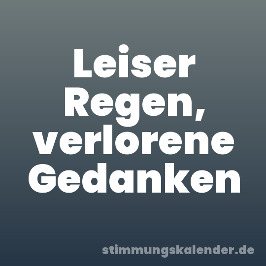 Leiser Regen, verlorene Gedanken