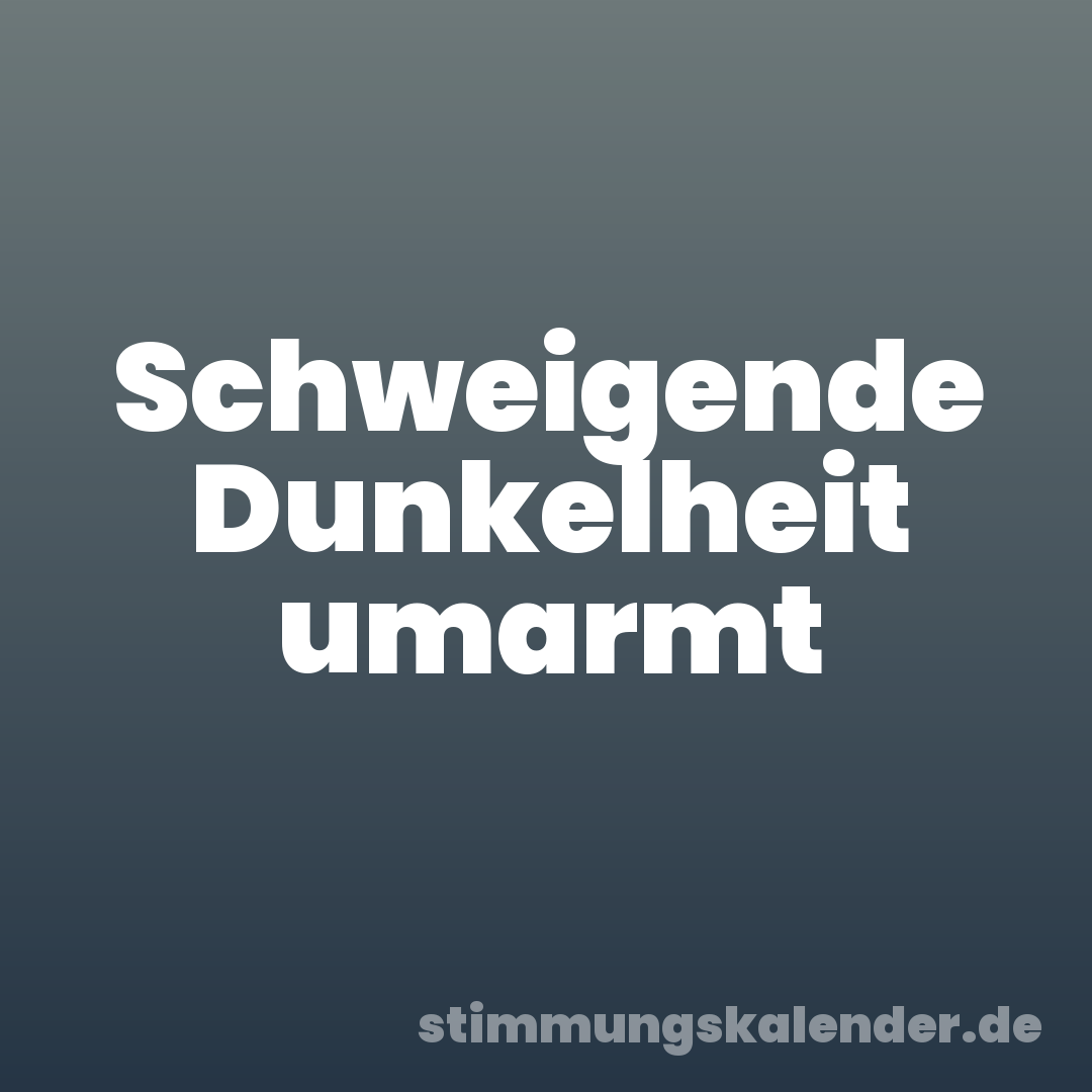 Schweigende Dunkelheit umarmt