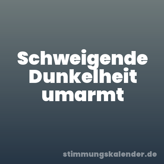 Schweigende Dunkelheit umarmt