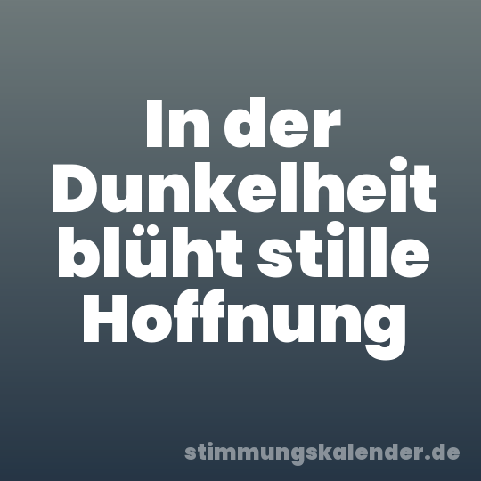 In der Dunkelheit blüht stille Hoffnung