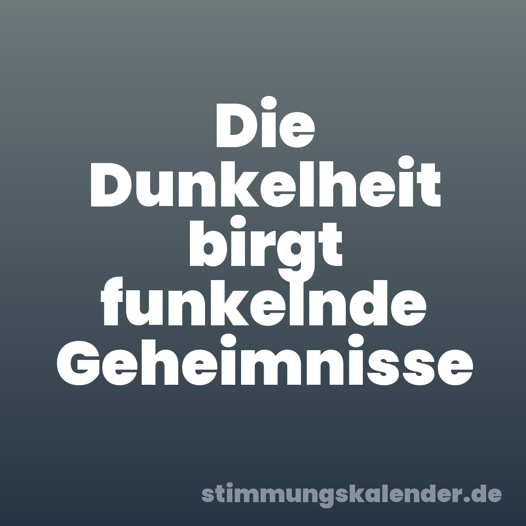 Die Dunkelheit birgt funkelnde Geheimnisse