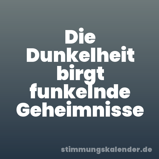 Die Dunkelheit birgt funkelnde Geheimnisse