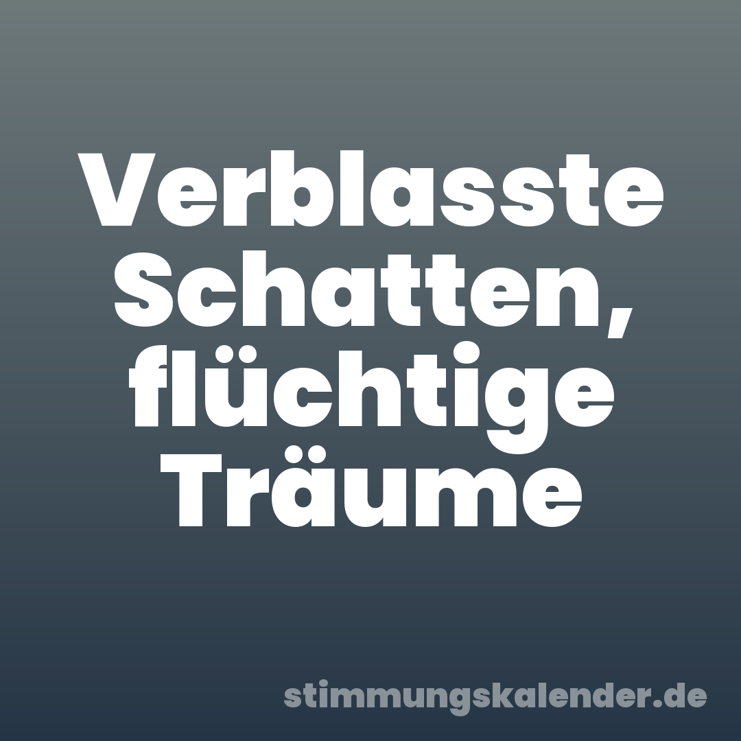 Verblasste Schatten, flüchtige Träume