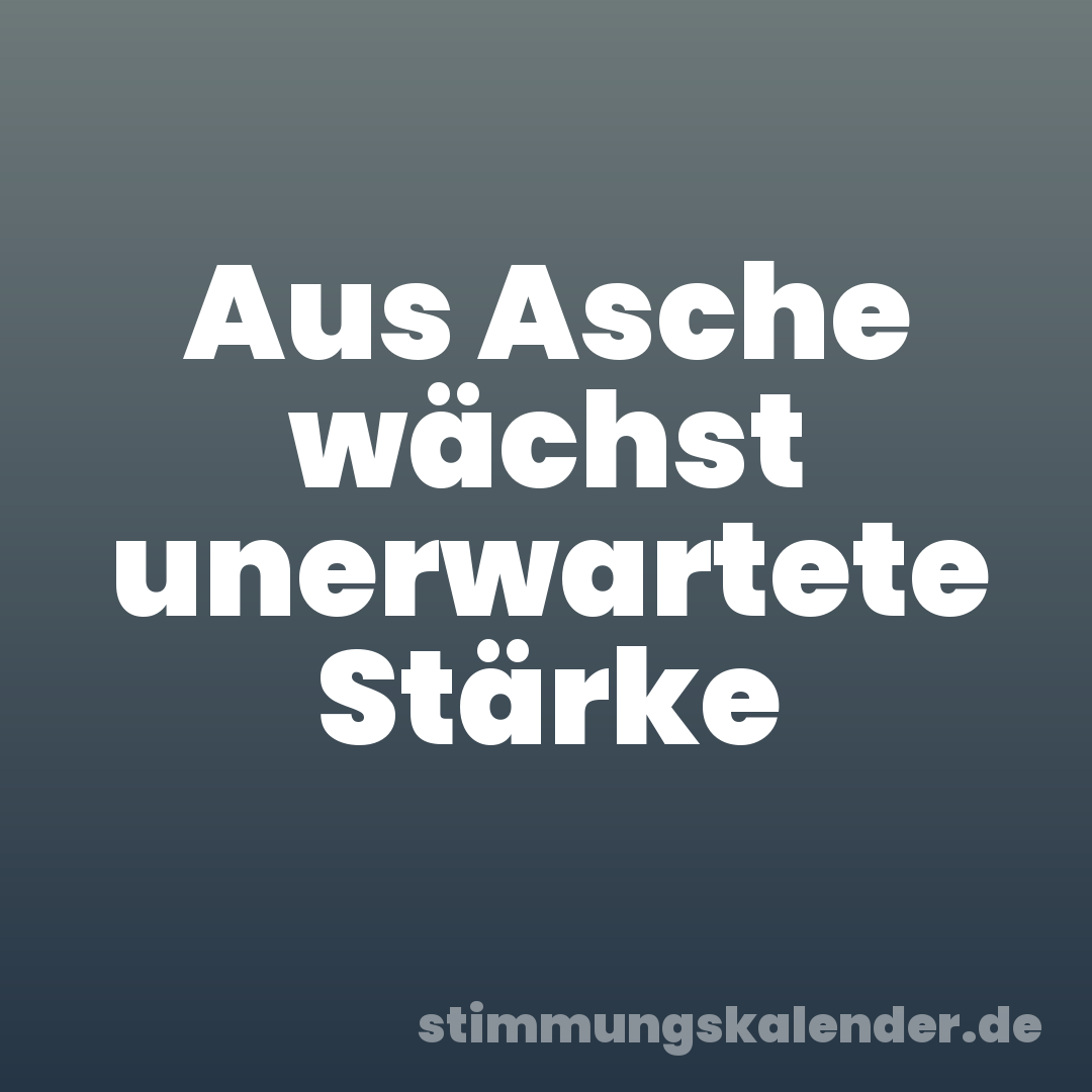 Aus Asche wächst unerwartete Stärke