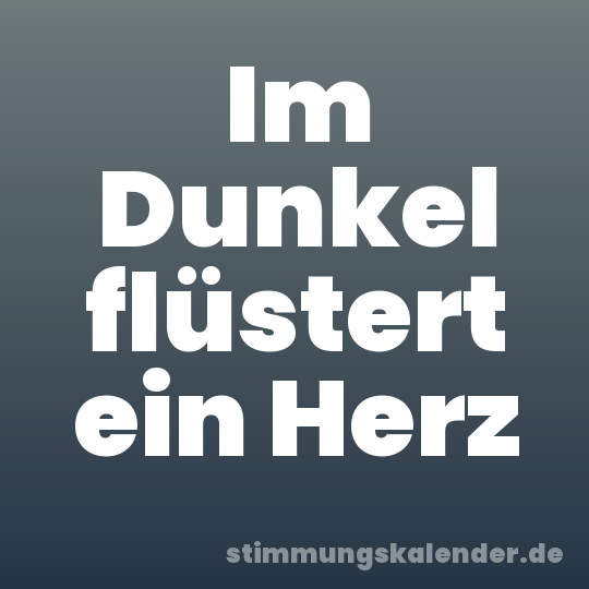 Im Dunkel flüstert ein Herz