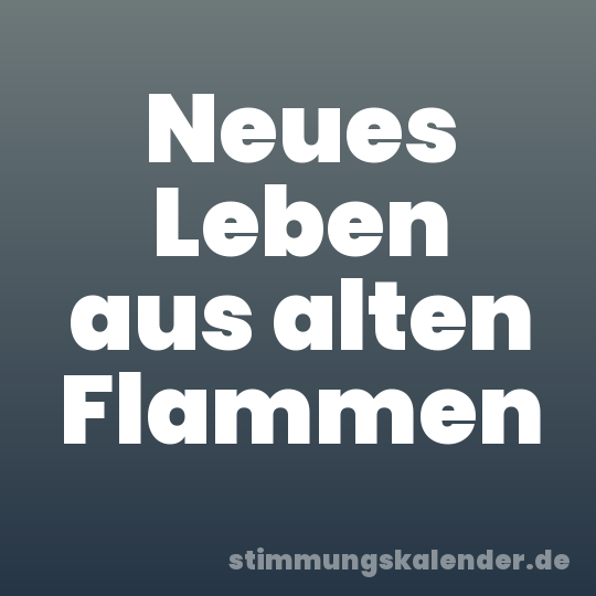 Neues Leben aus alten Flammen