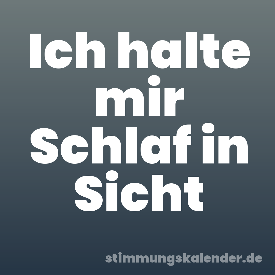 Ich halte mir Schlaf in Sicht