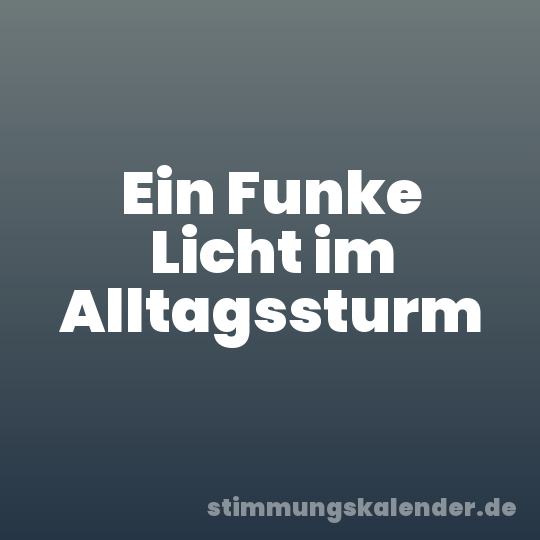 Ein Funke Licht im Alltagssturm