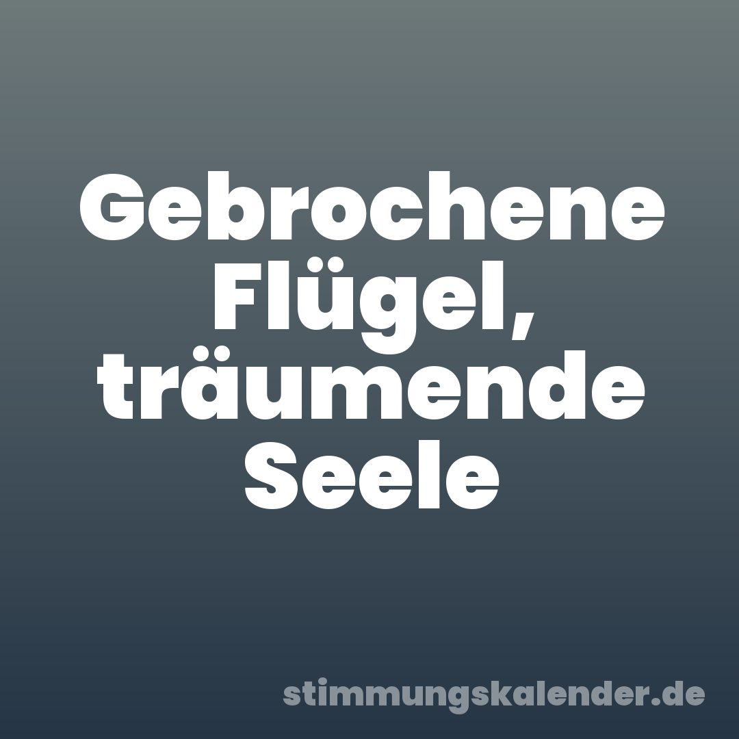 Gebrochene Flügel, träumende Seele