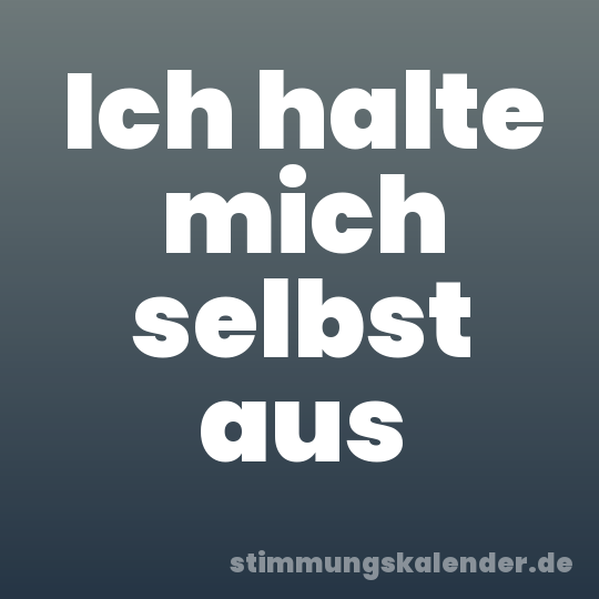 Ich halte mich selbst aus