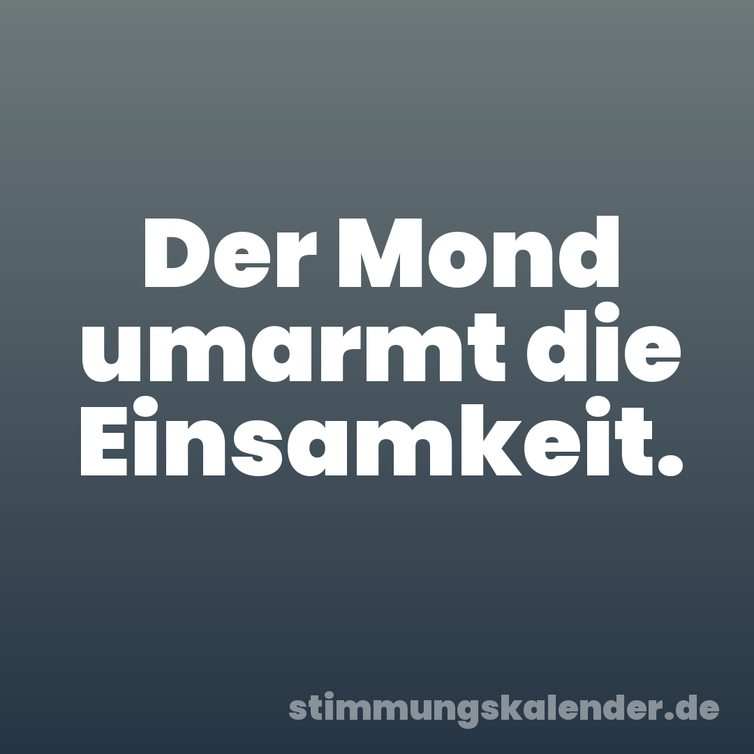 Der Mond umarmt die Einsamkeit.