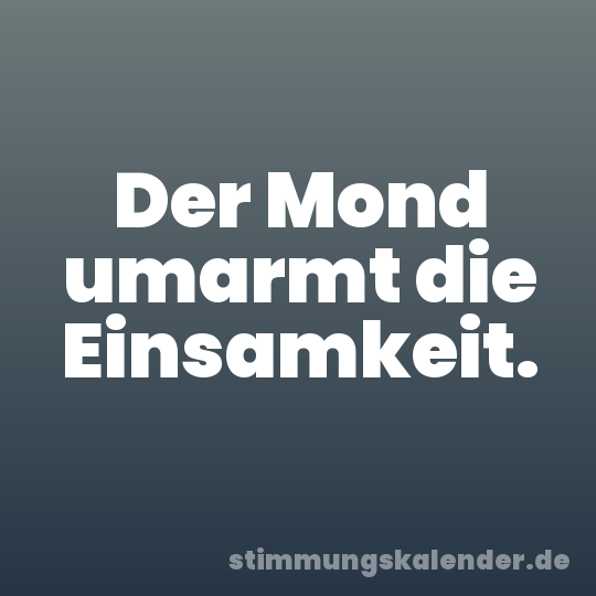 Der Mond umarmt die Einsamkeit.