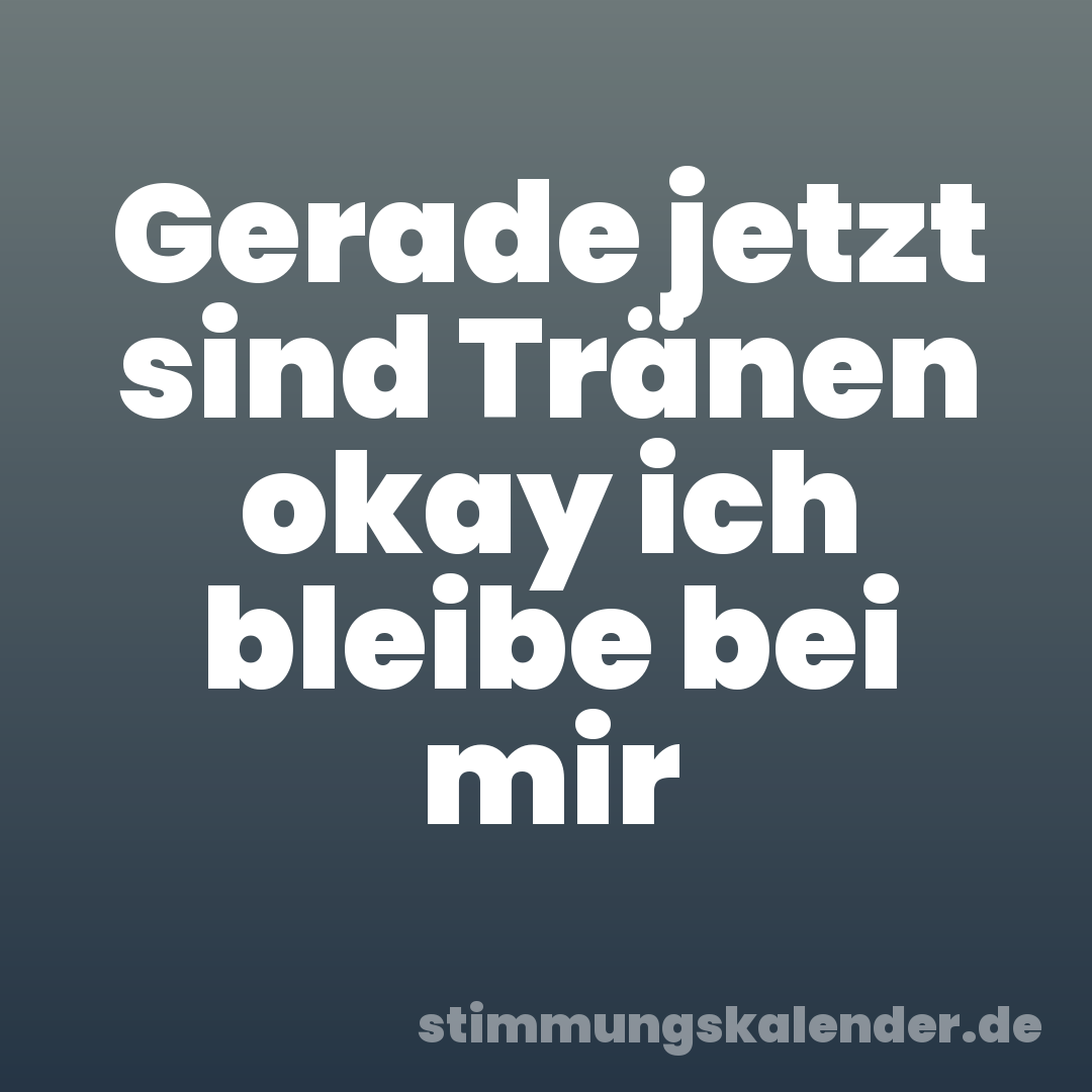 Gerade jetzt sind Tränen okay ich bleibe bei mir