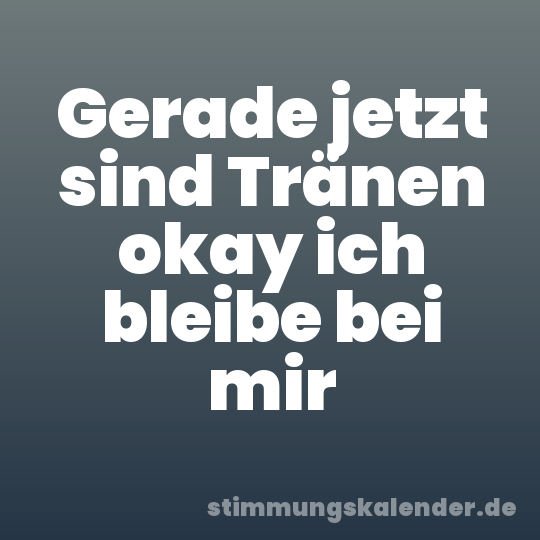 Gerade jetzt sind Tränen okay ich bleibe bei mir